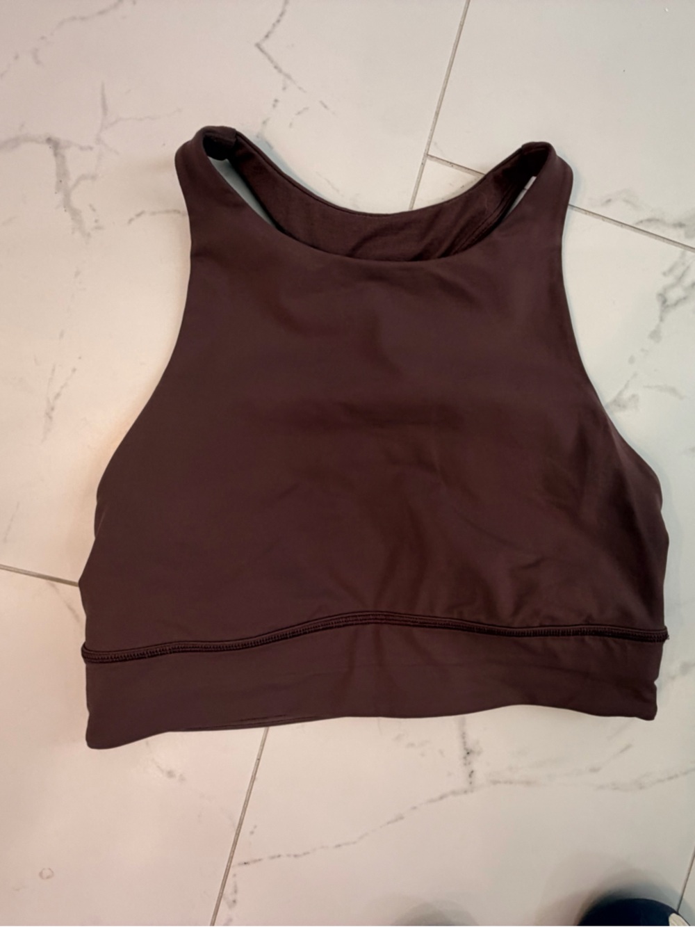 Lululemon. Size 8 Pristine condition. High Neck Sports Bra in Mauve